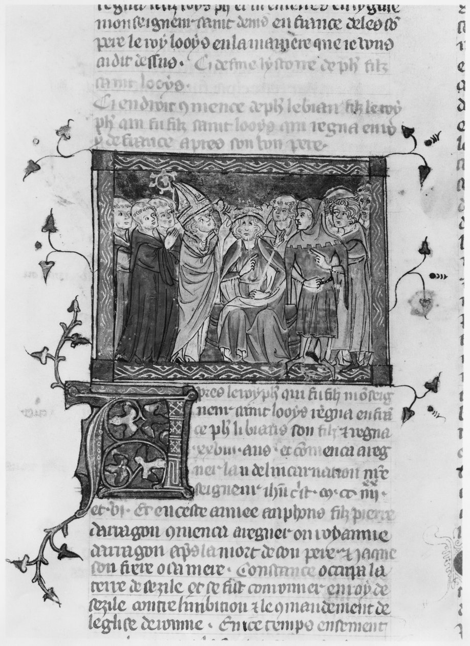 Philip IV, illustrasjon fra Grandes Chroniques de France, 1375-79 av French School