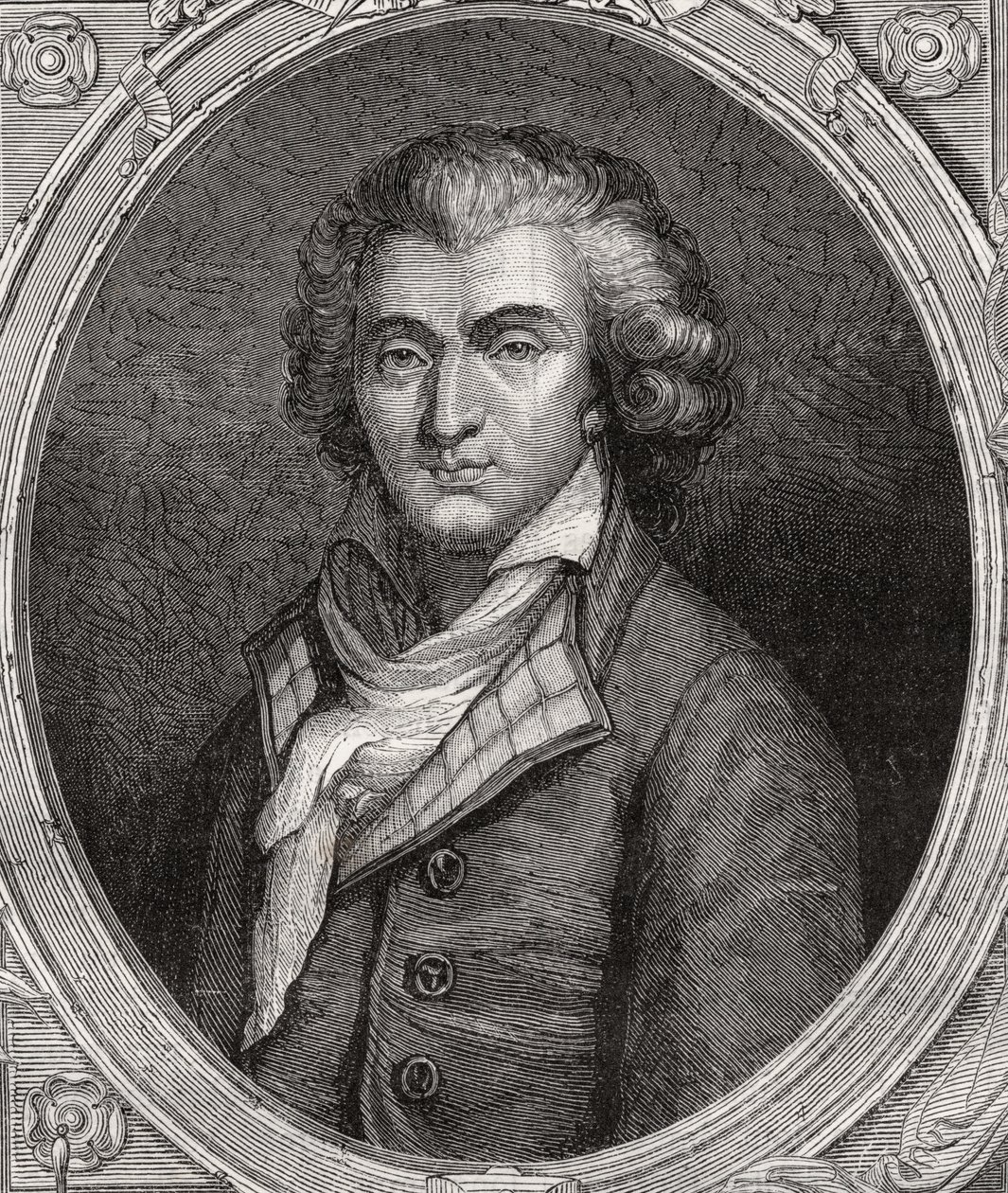 Philippe Francois Nazaire Fabre D'Eglantine, fra 'Histoire de la Revolution Francaise' av Louis Blanc (1811-82) (gravering) av French School