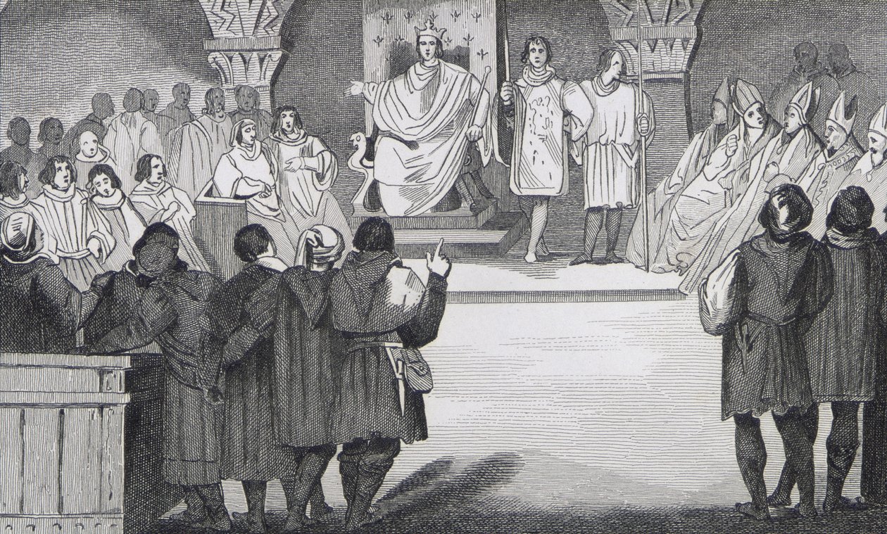 Philippe IV (1268-1314) le Bel gjenforener generalstatene i Louvre, fra 