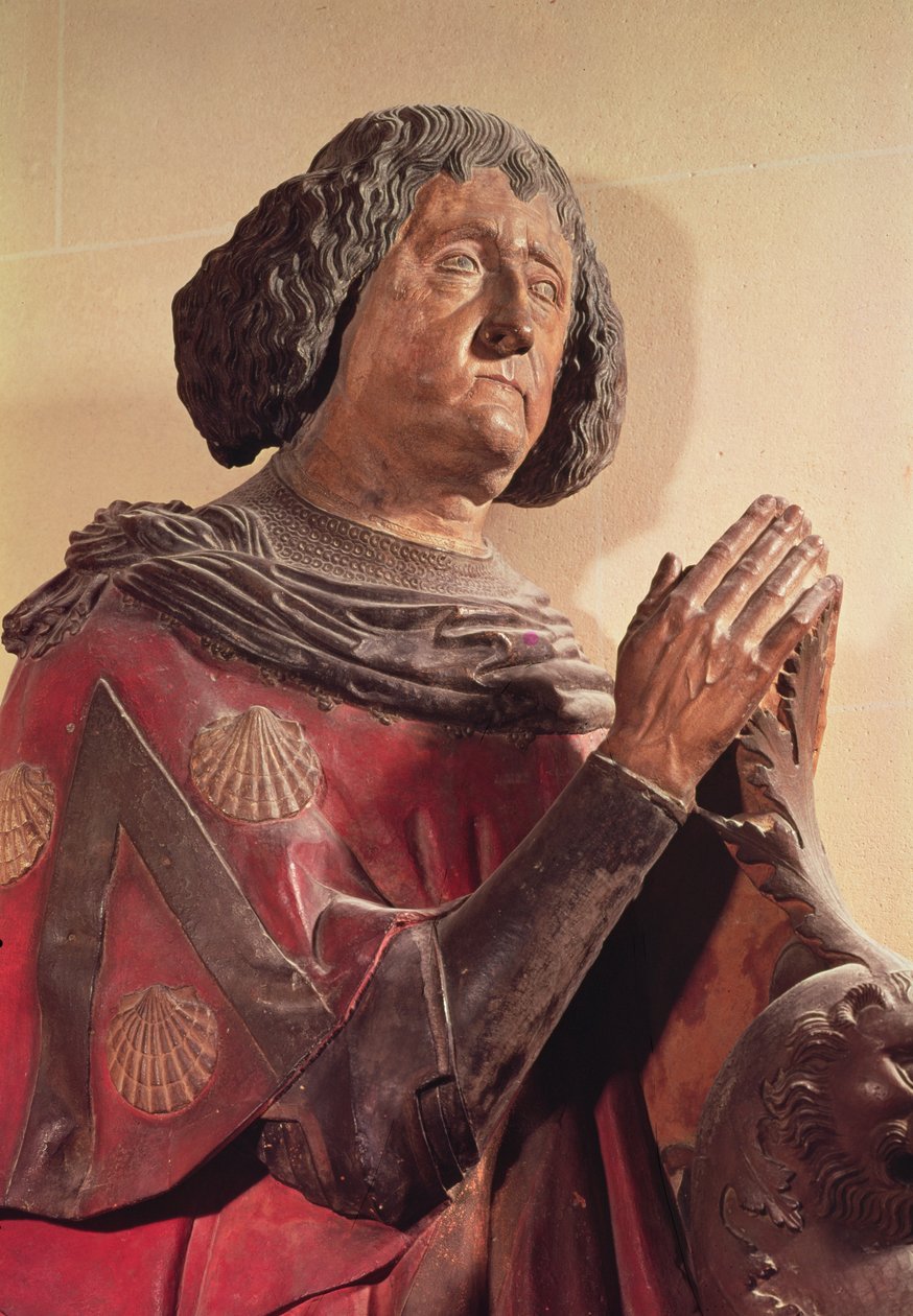 Philippe de Commynes (1447-1511) fra graven hans (polykrom stein) av French School