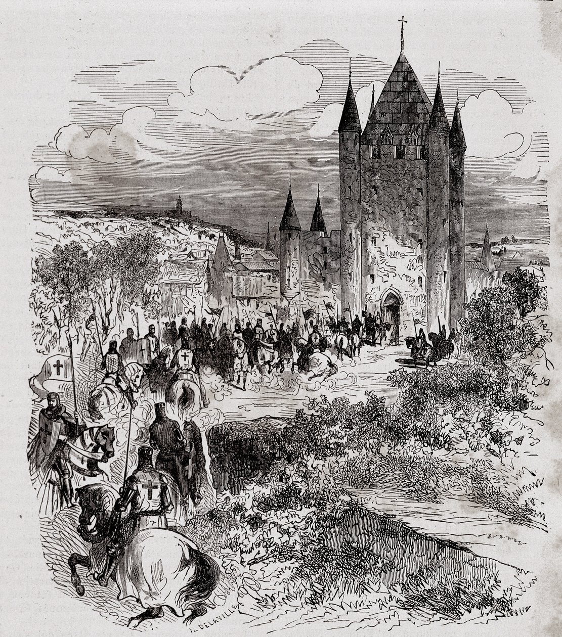 Philippe le Bel, som ikke trodde seg trygg, kom for å søke tilflukt ved Tempeltårnet - i "Paris gjennom århundrene" av H. Gourdon de Kenouillac, red. F. Roy, skatt. Chanaine & Fils, bind I av French School