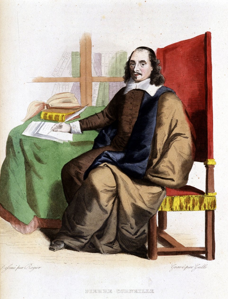 Pierre Corneille (1606 - 1684) - i Ed. Mennechet, "" Den franske Plutarch"" av French School