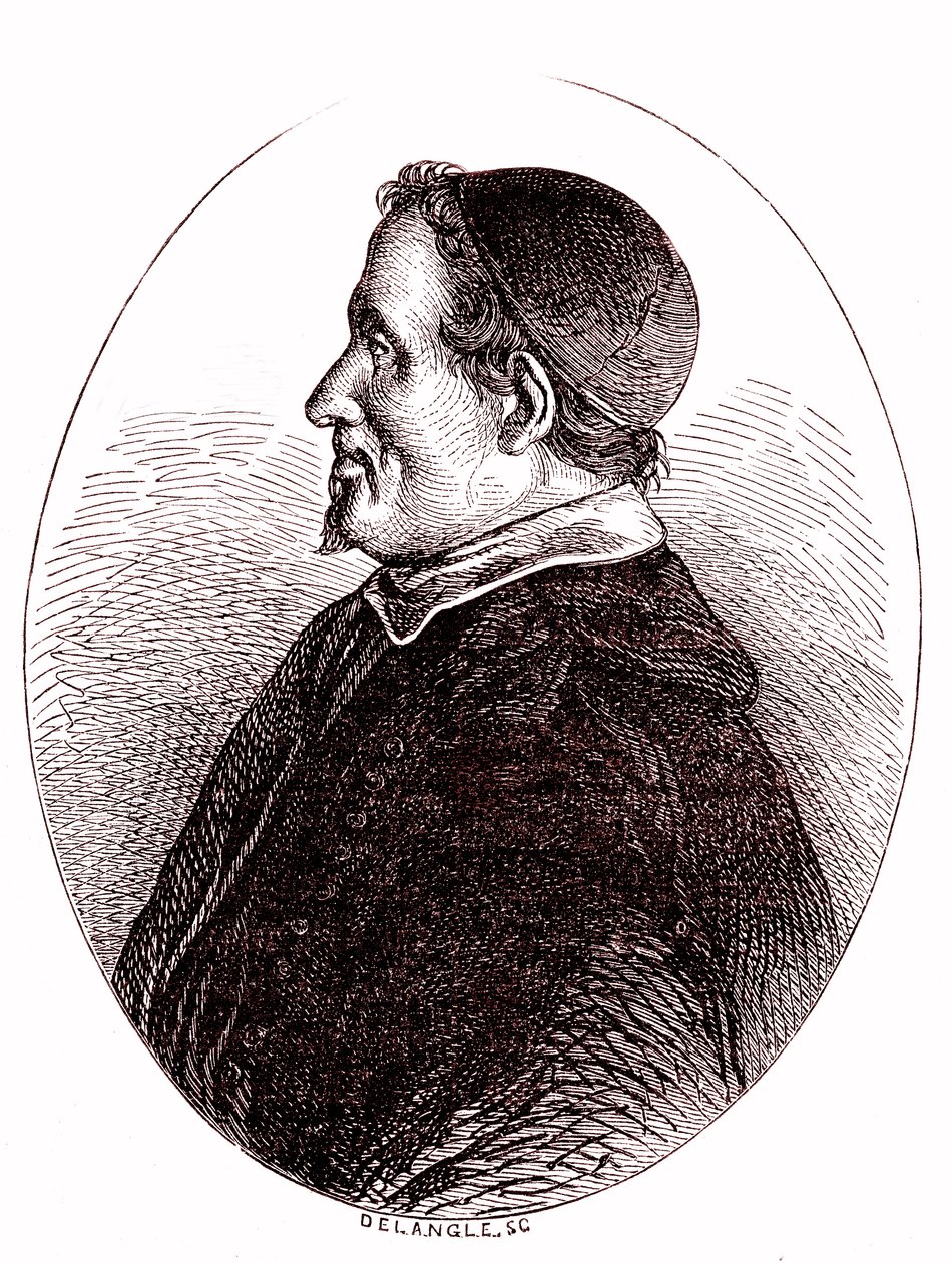 Pierre Gassendi, fransk matematiker, astronom, filosof, teolog. 1865 (gravering) av French School