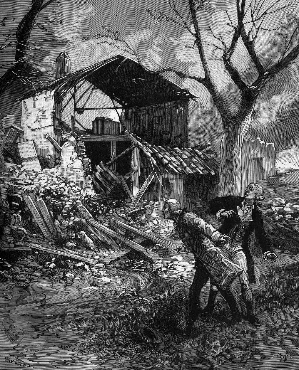 Pierre Louis Dulong (1785-1838) fransk kjemiker og fysiker etter et eksperiment på et nytt eksplosiv. av French School