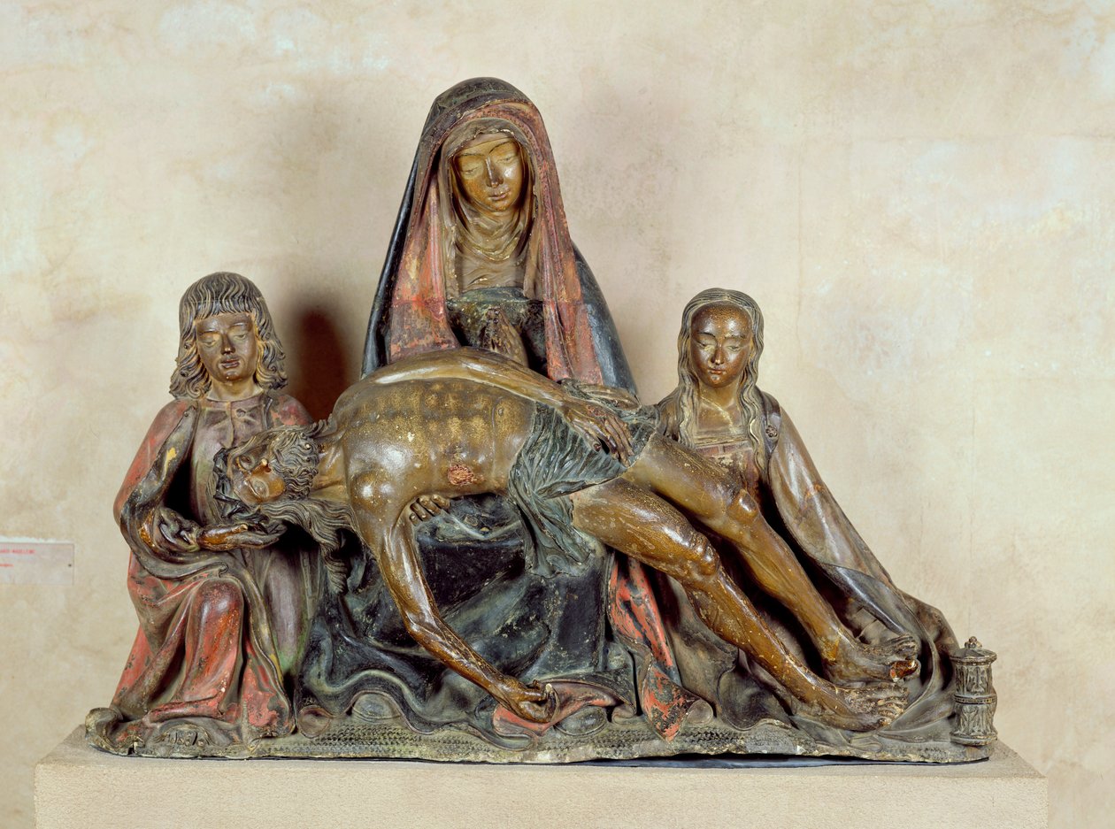 Pieta (malt tre) av French School