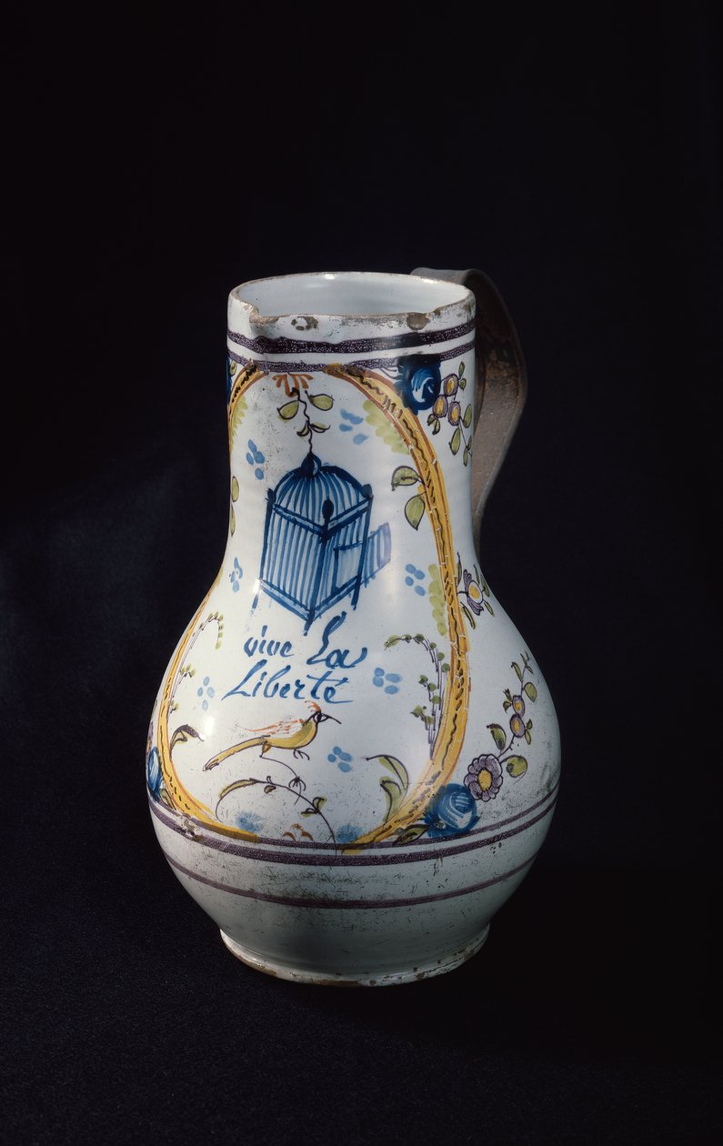 Mugge med påskriften Vive la Liberte, 1789 (keramikk) av French School