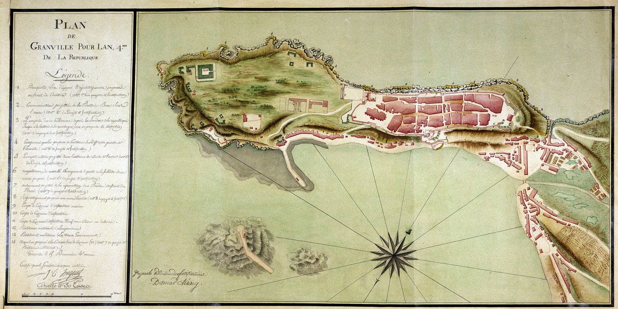 Plan for Granville, for republikkens år IV (1796) av French School