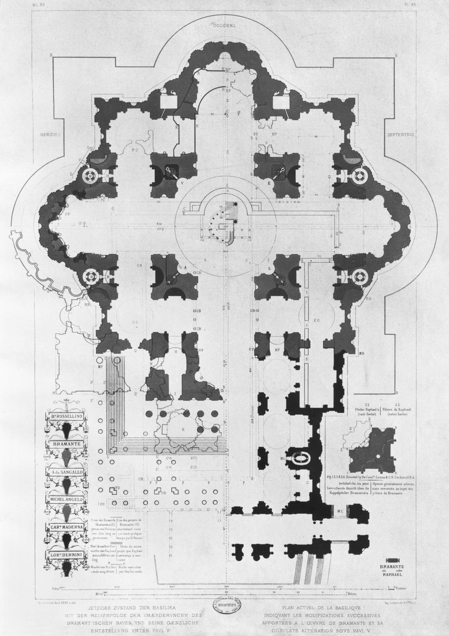 Plan over St. Petersbasilikaen av French School