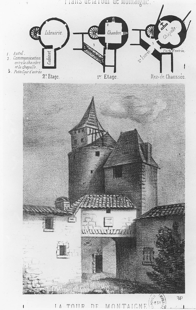 Plan of the Tour de Montaigne, at Saint-Michel-de-Montaigne (litho) av French School