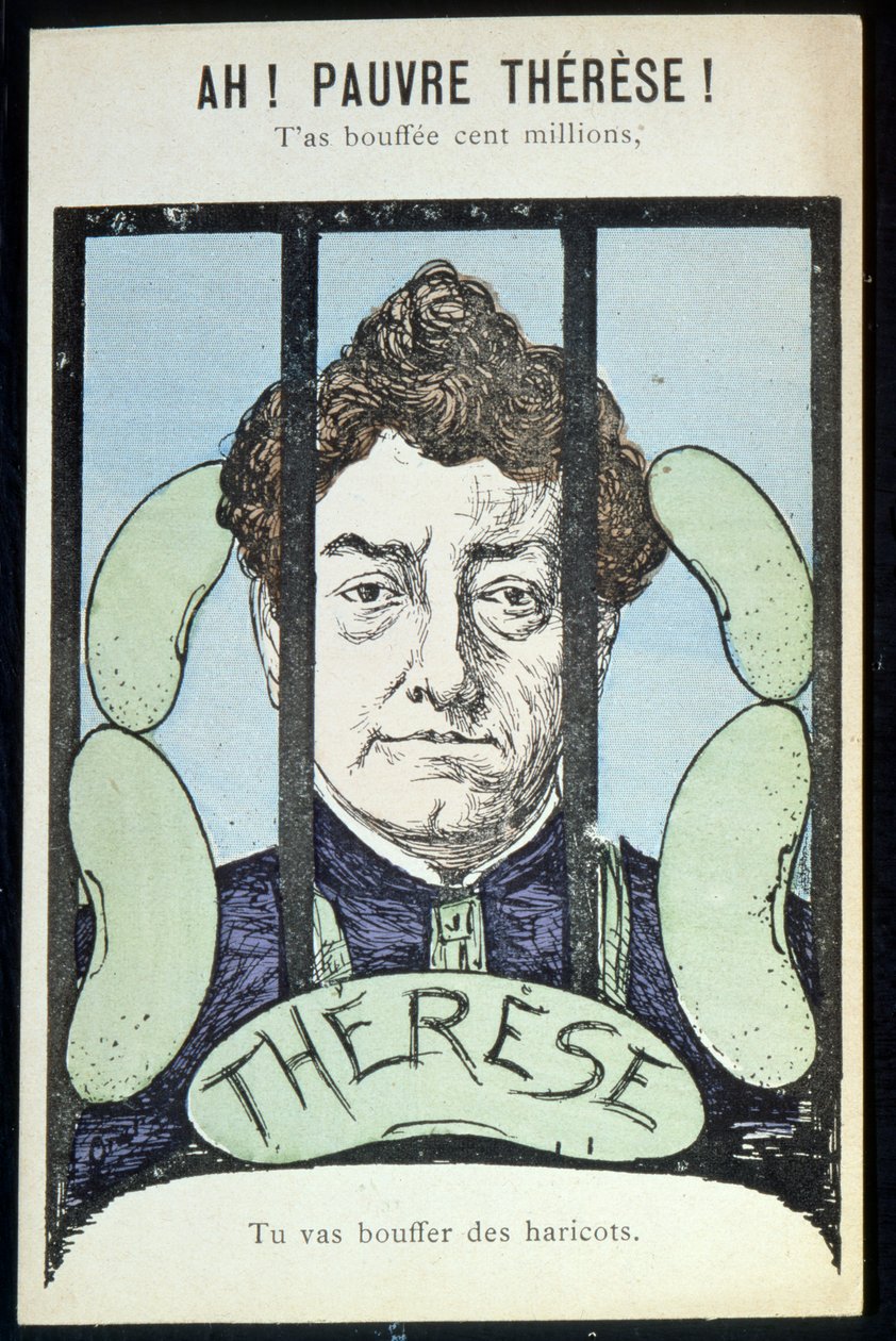 Stakkars Therese, du har slukt en million, du er i ferd med å sluke bønner, ca. 1903 av French School