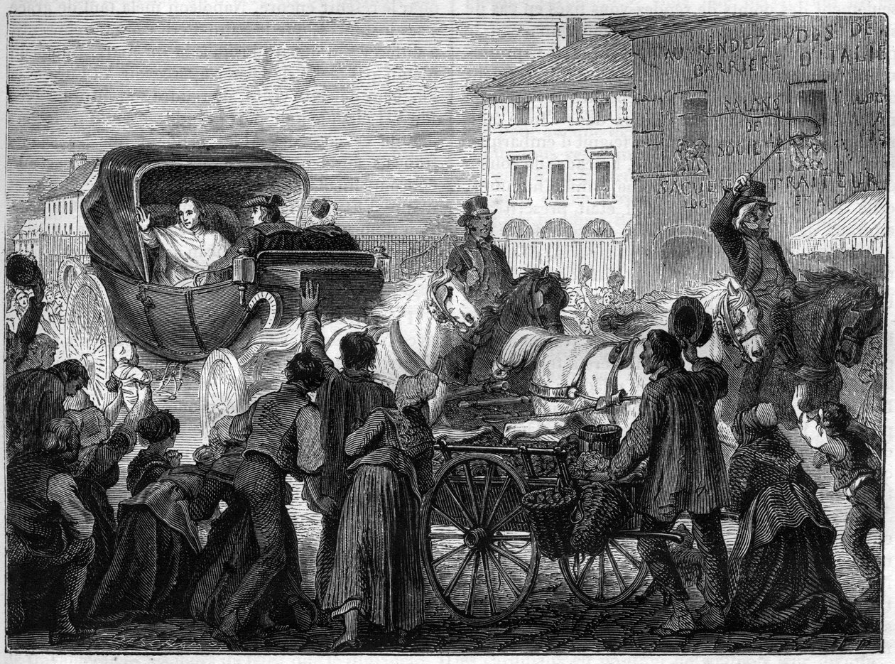 Pope Pius VII (PIO PIUS) (1742-1823) left Paris on April 4 av French School