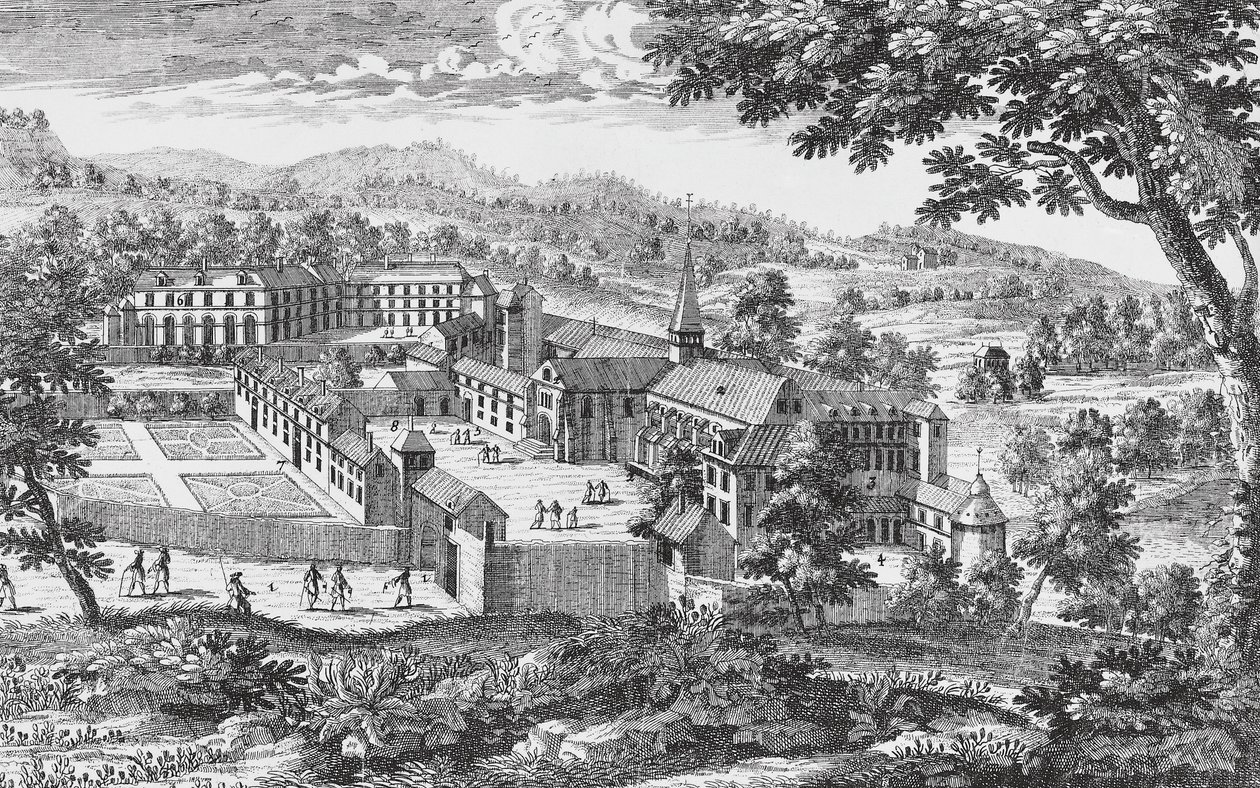 Port-Royal-des-Champs Abbey, gravering, Frankrike av French School