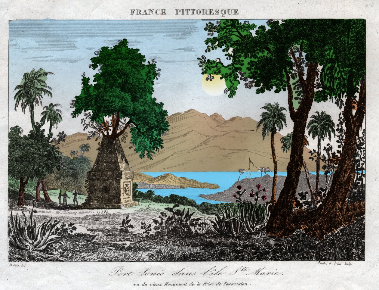 Port Louis på Madagaskar. (gravering, ca. 1850) av French School