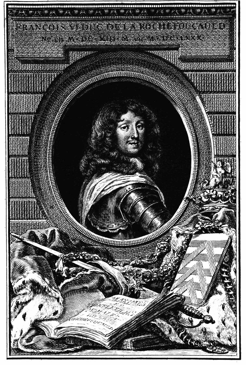 Portrett François 6, hertug av Rochefoucauld (1613-1680) - Familiearkiv. av French School