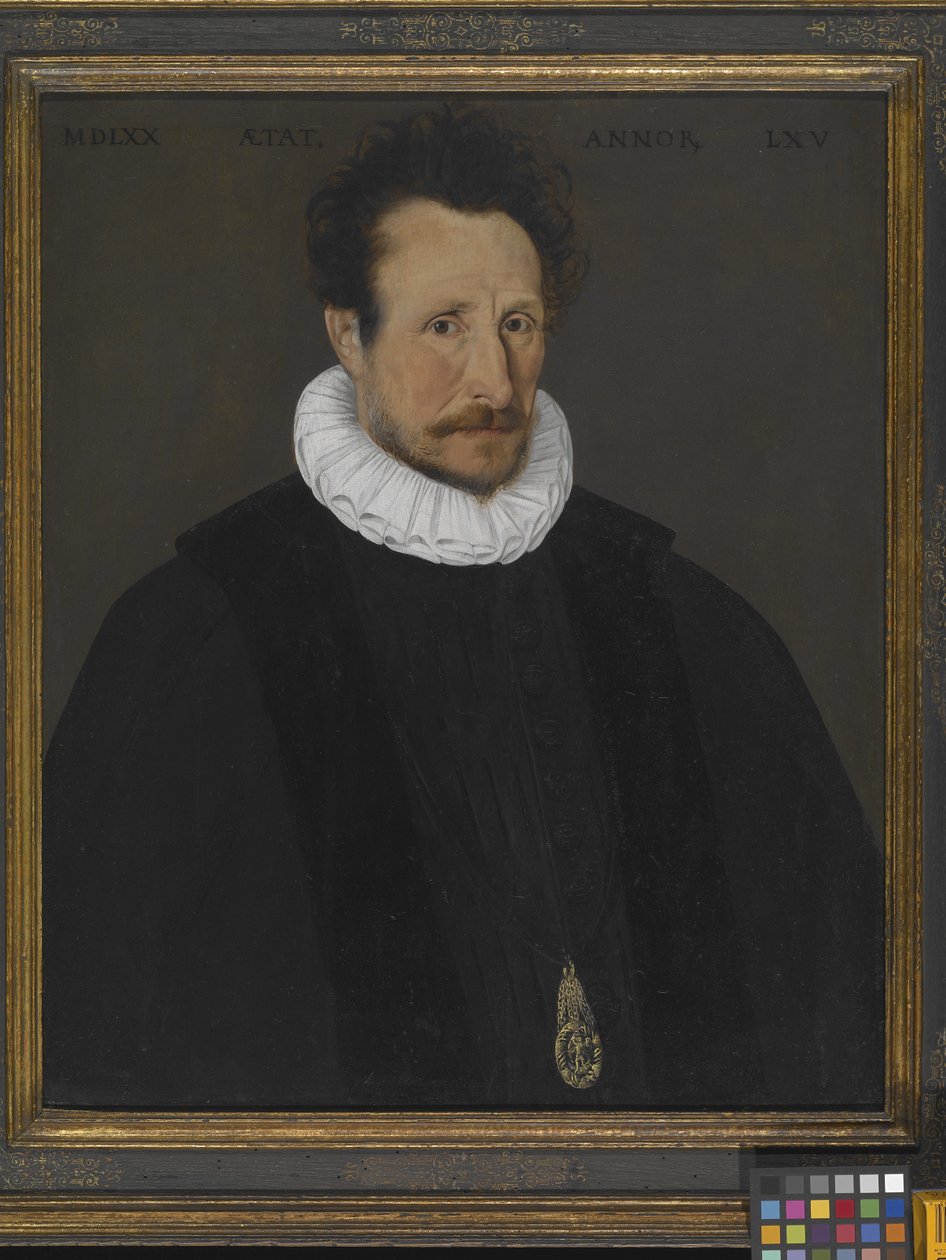 Portrett av en adelsmann (olje på tre) av French School