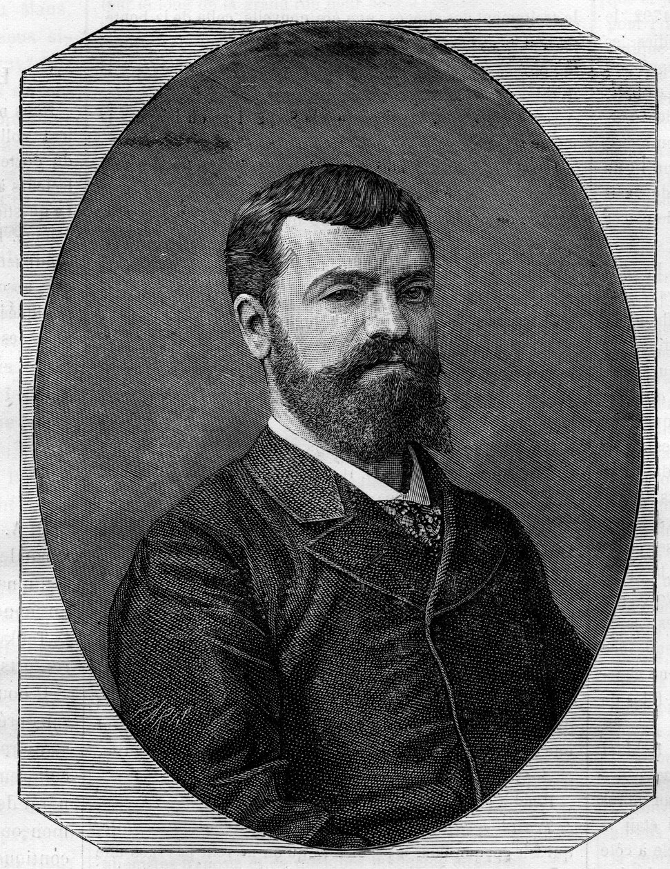 Portrait de Henri-Paul (Henri Paul) Nenot (1853-1934), architecte francais, qui realisa la Nouvelle Sorbonne de Paris. Gravure in ""Le Monde Illustre"" av French School