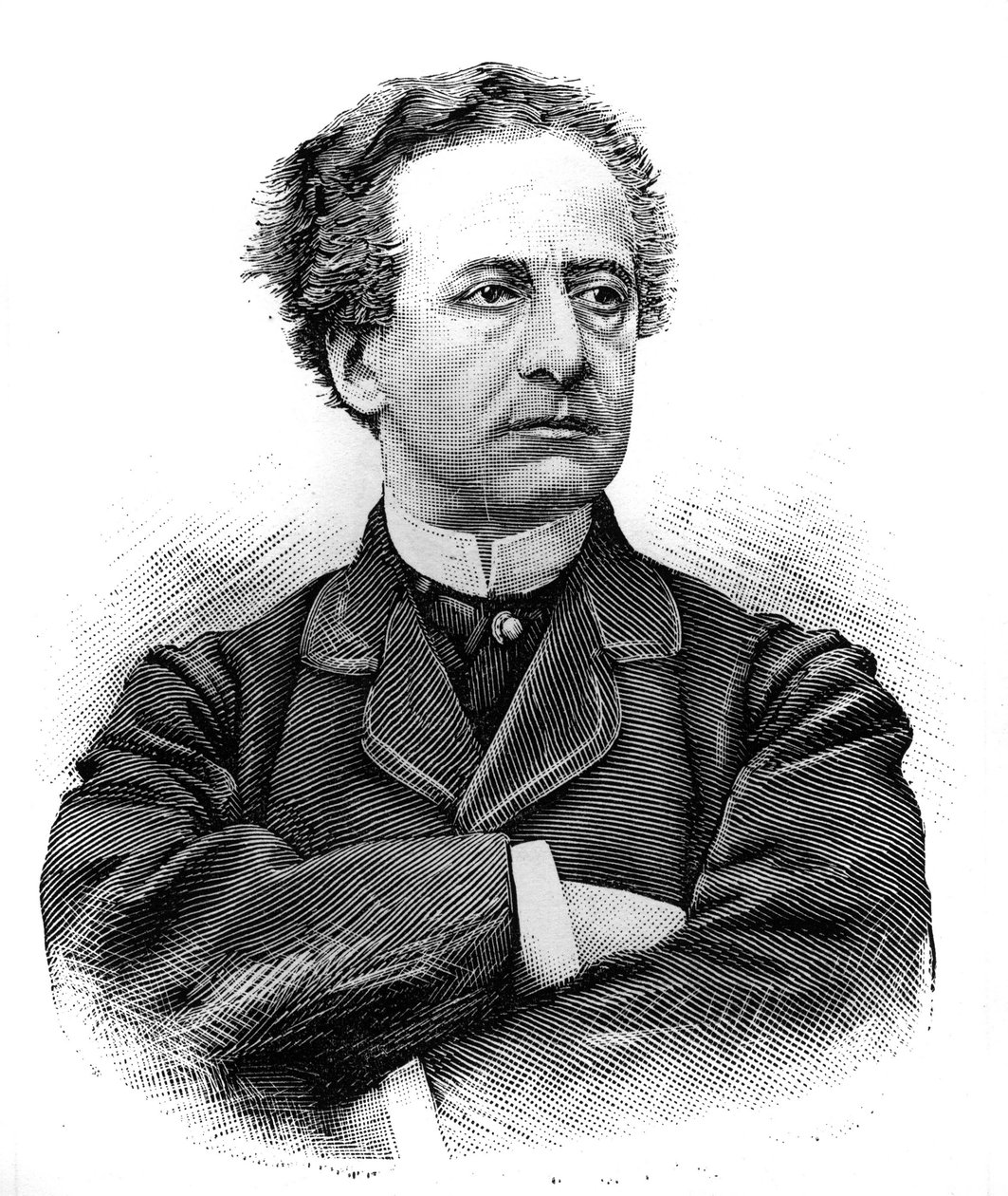 Portrait de Jean Baptiste Prospere Bressant (1815-1886) (Jean-Baptiste-Prospere), comedien francais de la Comedie Francaise. Gravure in ""Le Monde Illustre"", 30 janvier 1886. av French School