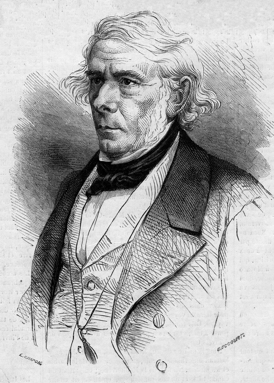 Portrett av Victor Cousin (1792-1867), fransk filosof og politiker, medlem av Academie Francaise. Gravering i ""Le Monde Illustre"" nr. 511 av 26. januar 1867. av French School