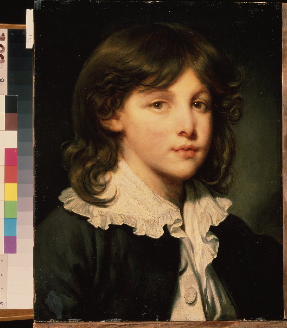 ""Portrett av en gutt"" (Portrett av en gutt) Ung tenåring med langt hår. Fransk skolemaleri. Sent på 1700-tallet Pushkin-museet, Moskva av French School