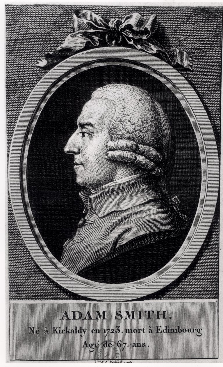 Portrettmedaljong av Adam Smith (1723–90) av French School