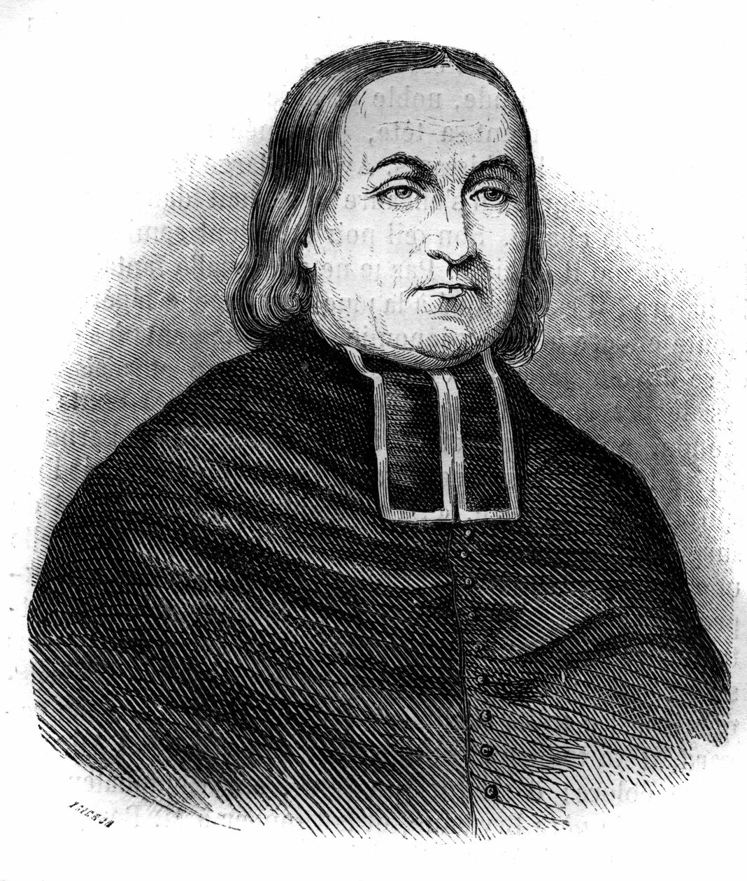 Portrett av Abbe Theodore Combalot (1798-1873), fransk kirkemann, grunnlegger av kongressen til "Religious of the Assumption". Gravering fra 1852. av French School