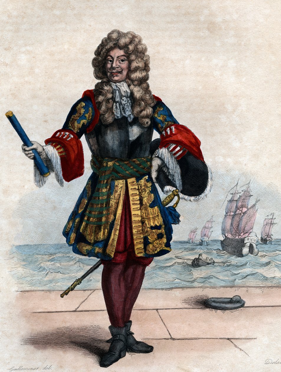 Portrett av Abraham Duquesne (1610-1688), fransk markis og sjøoffiser. av French School