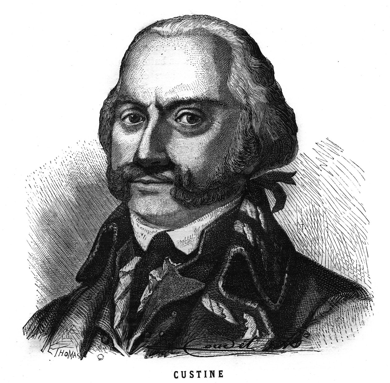 Portrett av Adam Philippe de Custine (1740-1793) fransk general. Gravering i «Les Illustrations De L