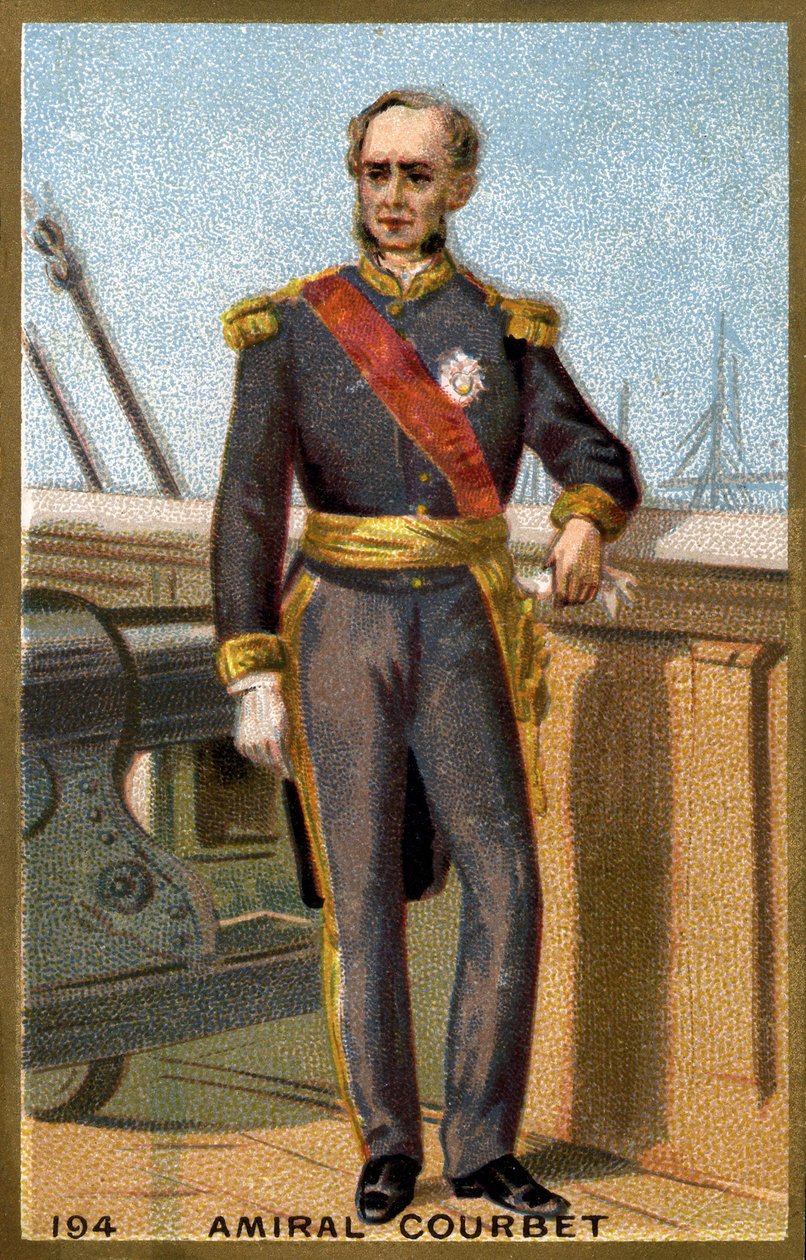 Portrait of Admiral Courbet (1827-1885). Chromolithography of the late 19th century. av French School