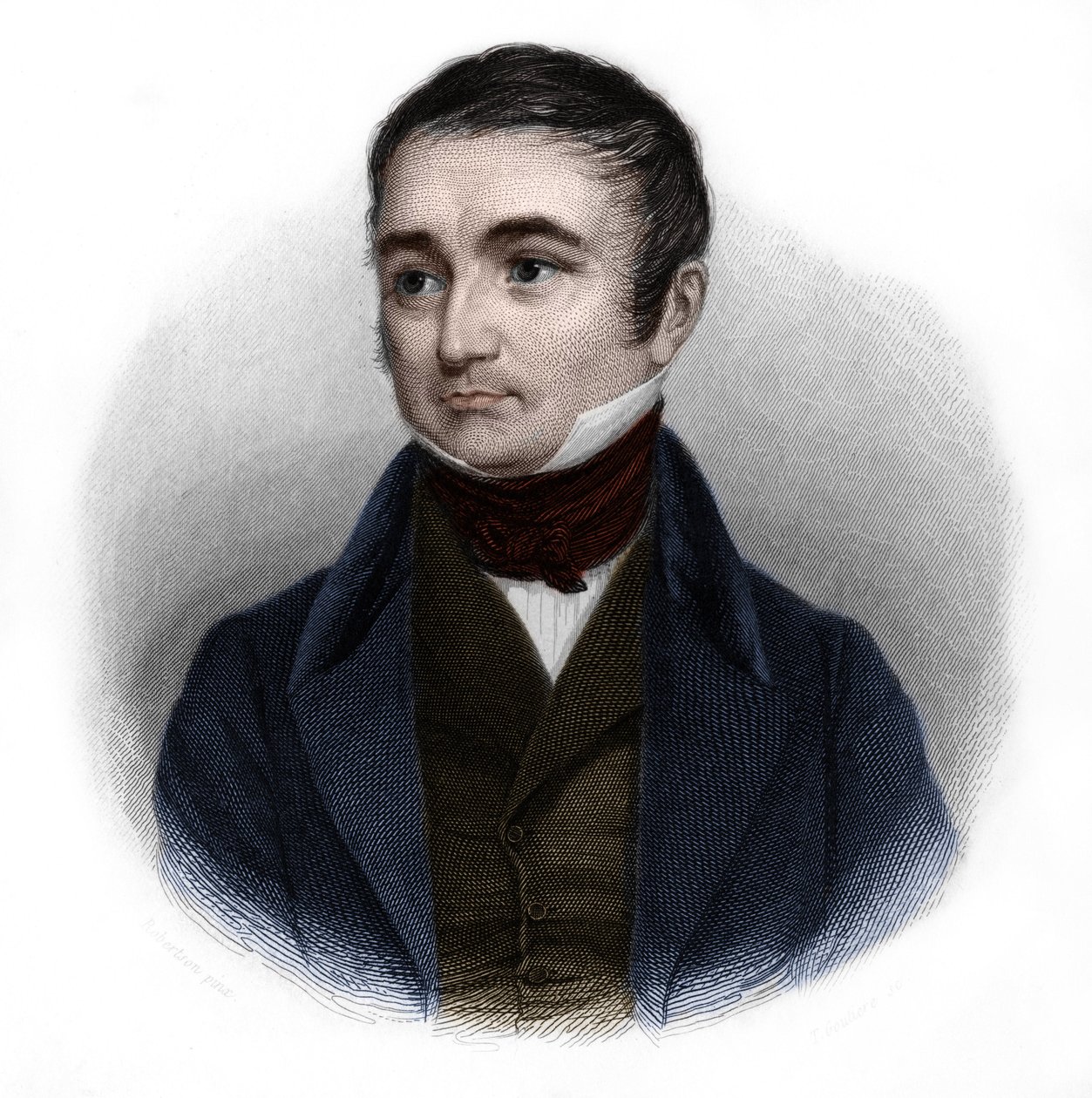 Portrait of Adolphe Thiers (1797-1877), French politician and historian. in “” Book of Speakers” by Louis de Cormenin Timon. 1842. Private collection. av French School