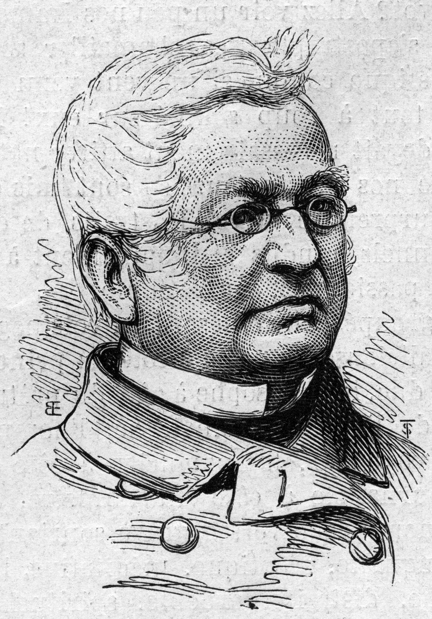 Portrett av Adolphe Thiers (1797-1877), fransk politiker, historiker og akademiker. Gravering i "" Le Monde Illustré"" nr. 883 av 14. mars 1874. av French School