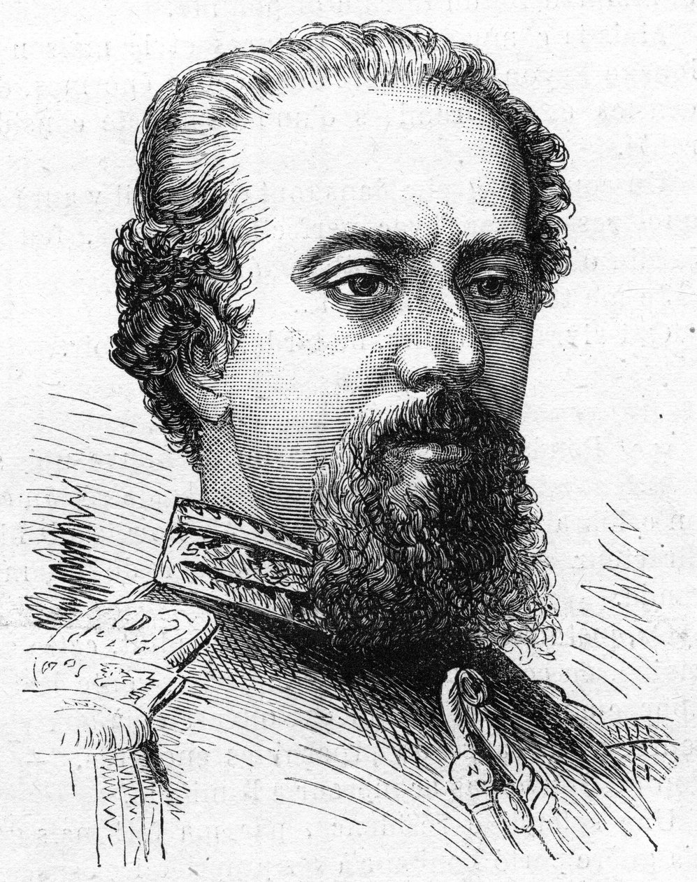 Portrett av Alejo Julio Argentine Peace Rock (1843-1914), president i Argentina. Gravering i "" Den illustrerte verden"" nr. 1230 av 24. oktober av French School