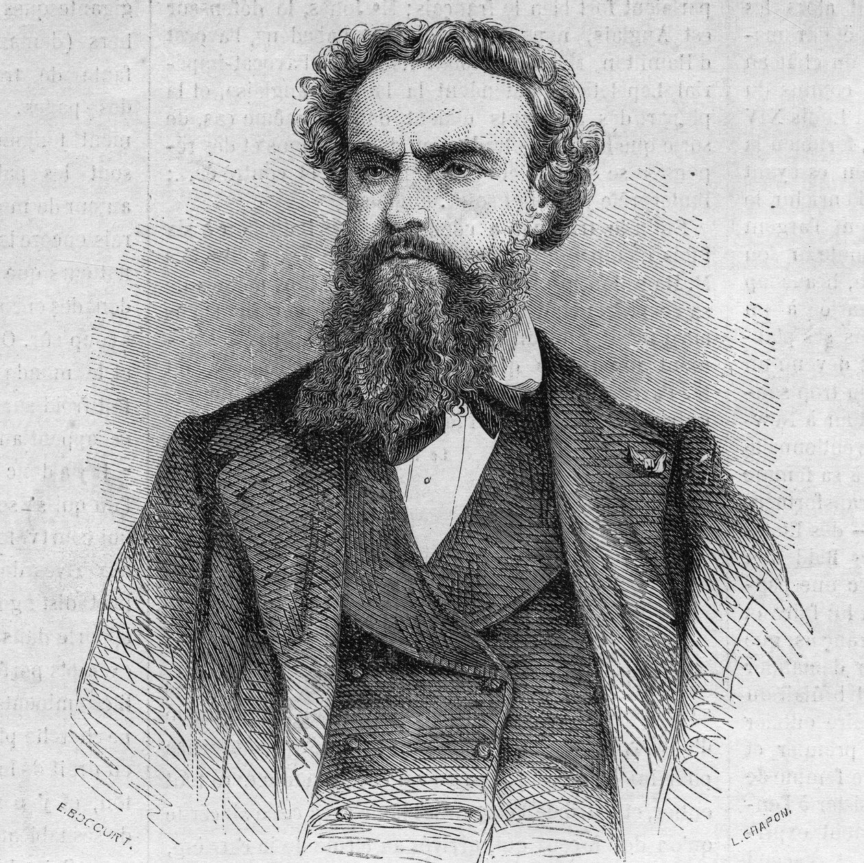 Portrett av Alexandre Cabanel (1823-1899), fransk maler. Gravering i "" The Illustrated World"" nr. 338 av 3. oktober av French School