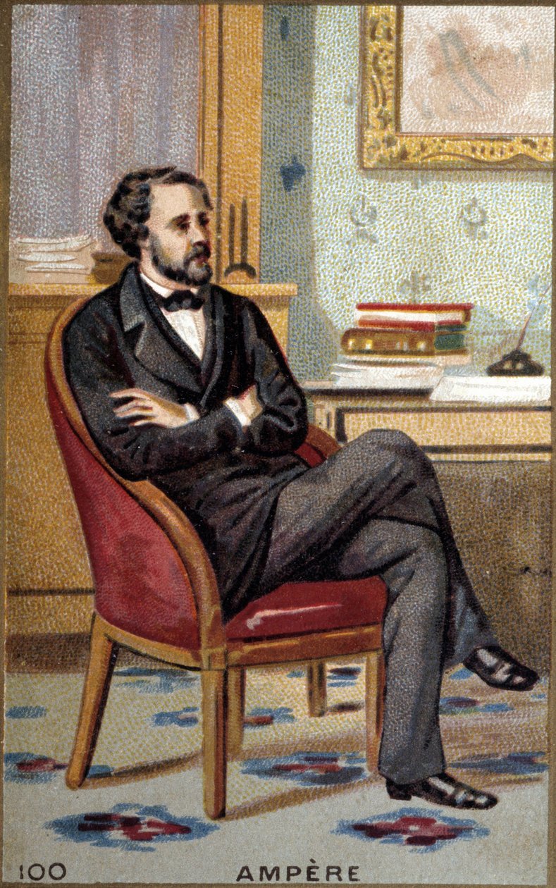 Portrett av André Marie Ampère (1775-1836), fransk fysiker. av French School
