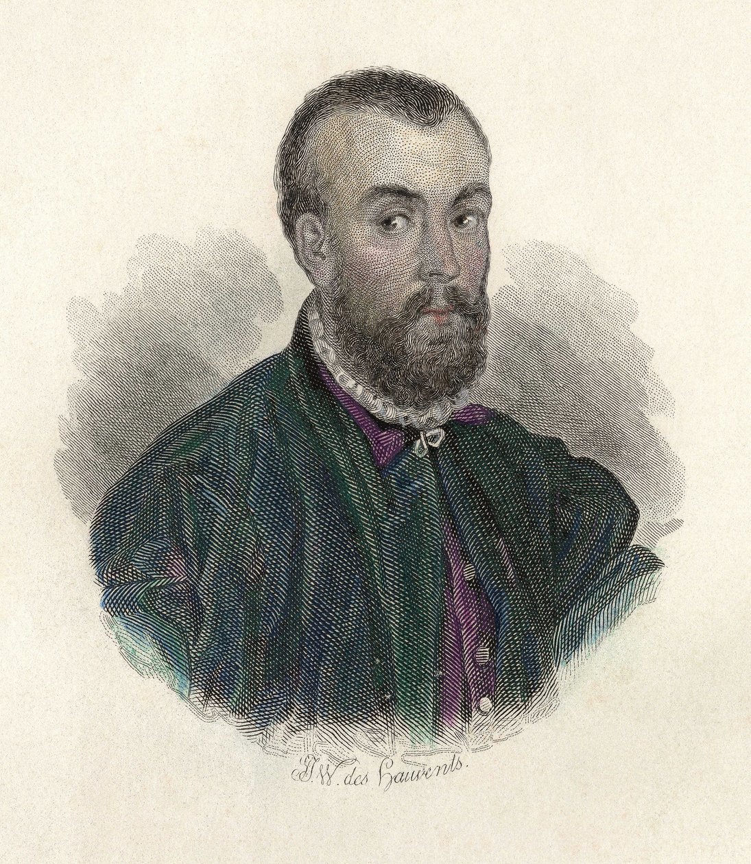 Portrett av Andre Vesale (1514-1564), en flamsk lege som praktiserte i Spania og Italia. i «Portraits des Hommes Useful» av French School