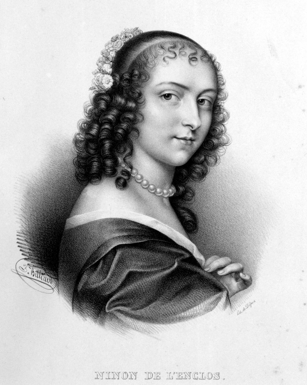 Portrett av Anne "" Ninon "" av Enclos (eller Ninon de Lenclos eller Ninon de Lanclos av French School