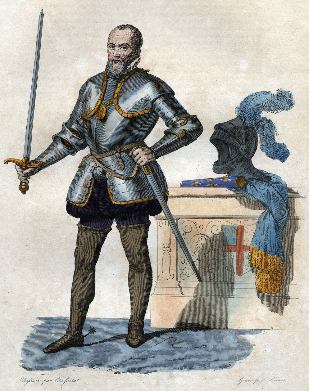 Portrett av Anne de Montmorency, hertug de Montmorency (1492-1567), fransk soldat, statsmann og diplomat. av French School