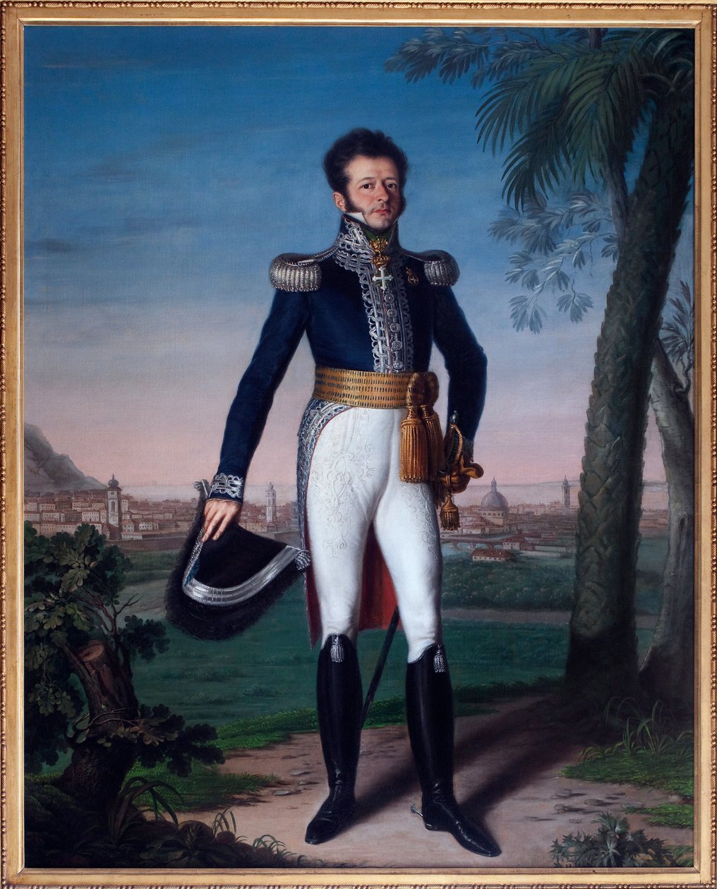Portrett av Annibal de Saluces (Annibale Di Saluzzo) (1776-1852), guvernør i Nice under restaurering - Maleri av Jean Vacca, olje på lerret, fransk kunst - Nice Municipal Archives av French School
