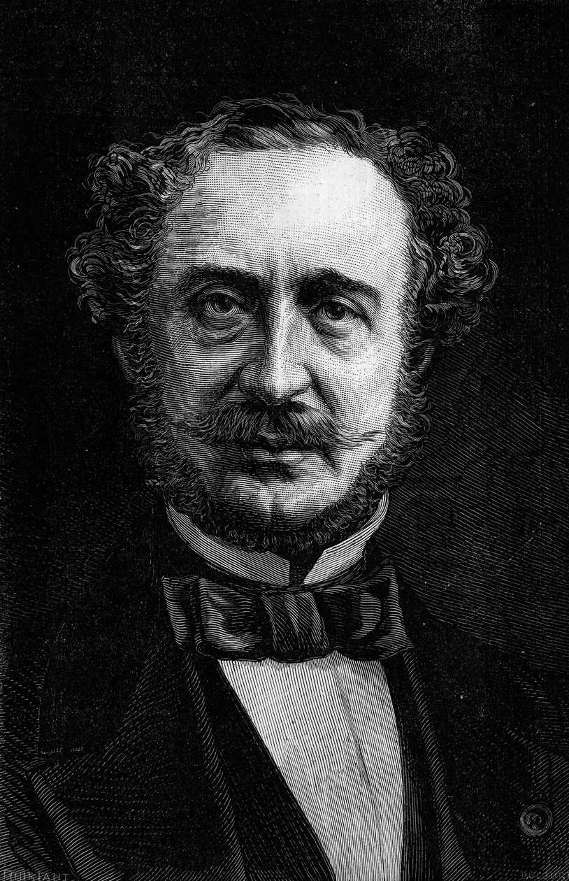 Portrett av Antoine Agenor, hertug av Gramont (1819-1880) fransk diplomat og politiker. Gravering i "" Le Monde Illustré"" nr. 1191 av 24. januar 1880. av French School