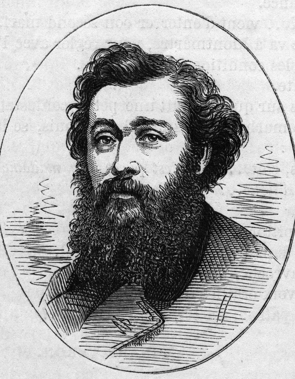 Portrett av Antoine Vollon (1833-1900), fransk maler. Gravering i "" Le Monde Illustré"" nr. 890 av 2. mai 1874. av French School