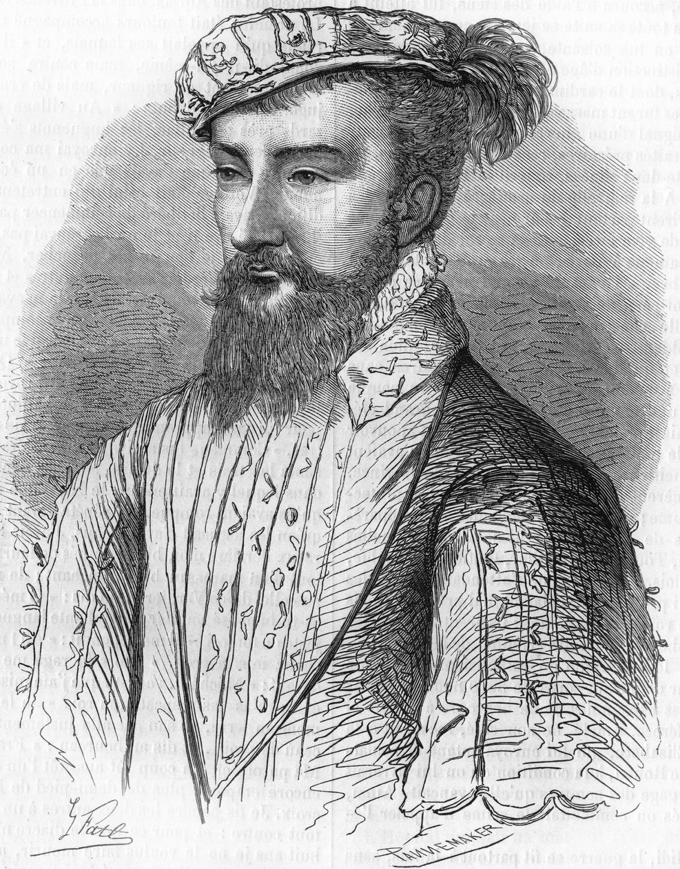 Portrett av Antoine de Bourbon (1518-1562), konge av Navarra og far til kong Henry IV. I ""Frankrikes populære historie"", nd. ca 1885. Gravering. av French School