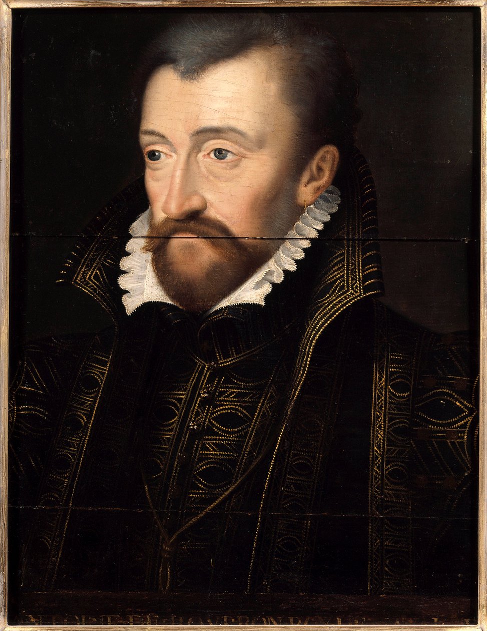 Portrett av Antoine de Bourbon, konge av Navarra (1518-1562), far til kong Henry IV, maleri av den franske skolen på 1500-tallet. Dim. 0,32 x 0,23 m. Versailles. Chateau-museet av French School