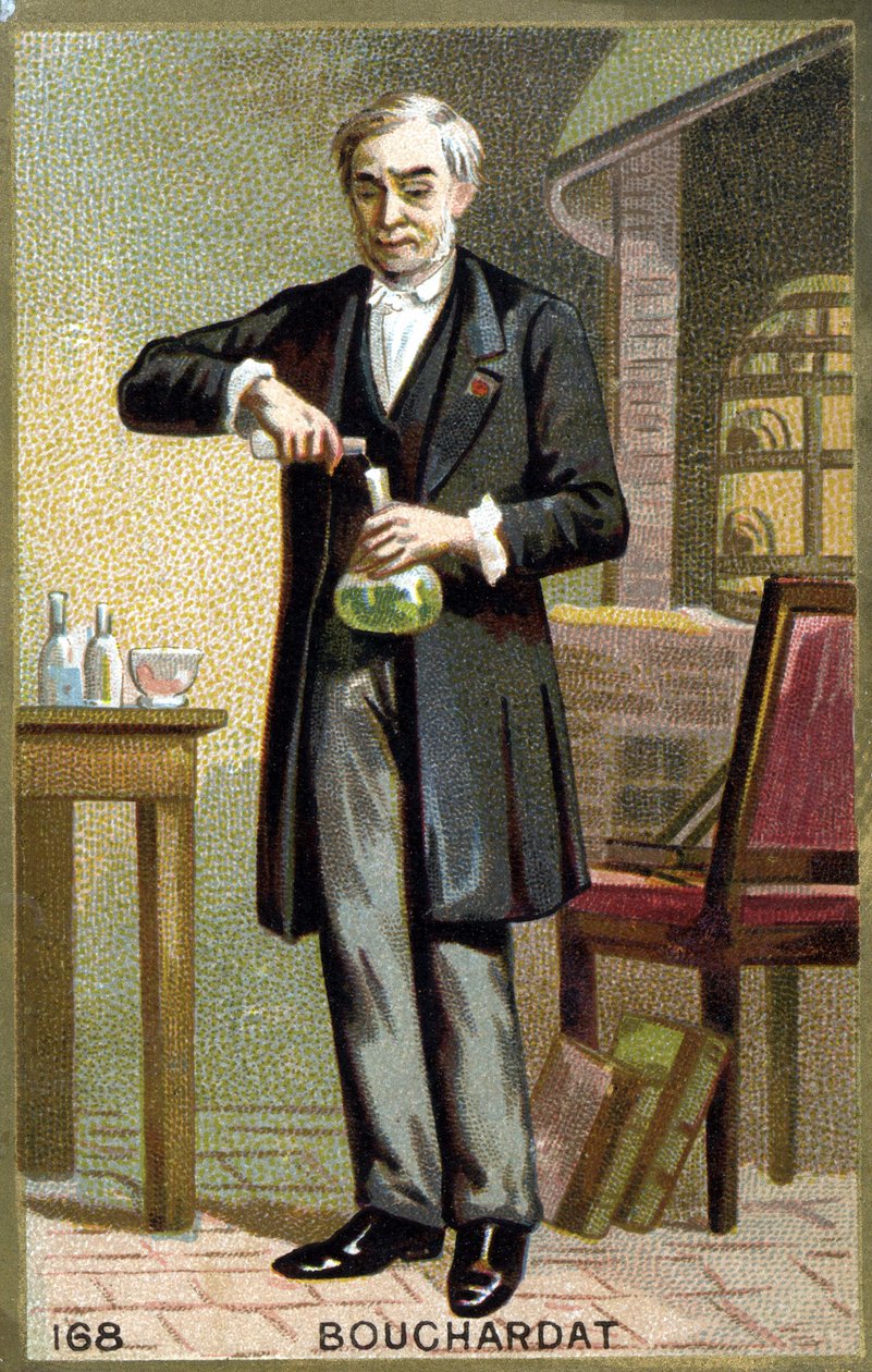 Portrett av Apollinaire Bouchardat (1809-1866), fransk farmasøyt. Kromolitografi fra slutten av 1800-tallet. av French School