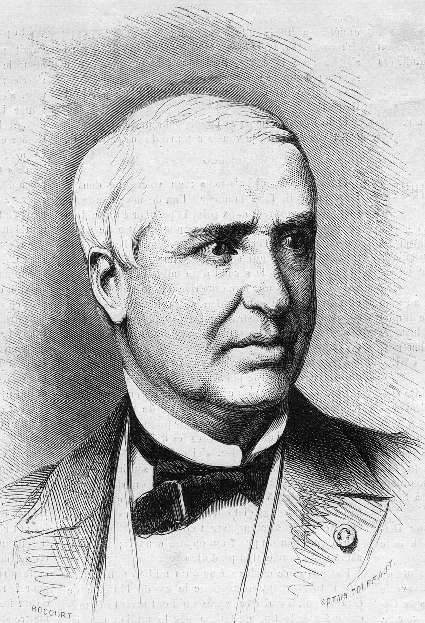 Portrait of Auguste Nelaton (1807-1873), French Chirugian. Engraving in “” Le Monde Illustré”” n°859 of 27 September 1873. av French School