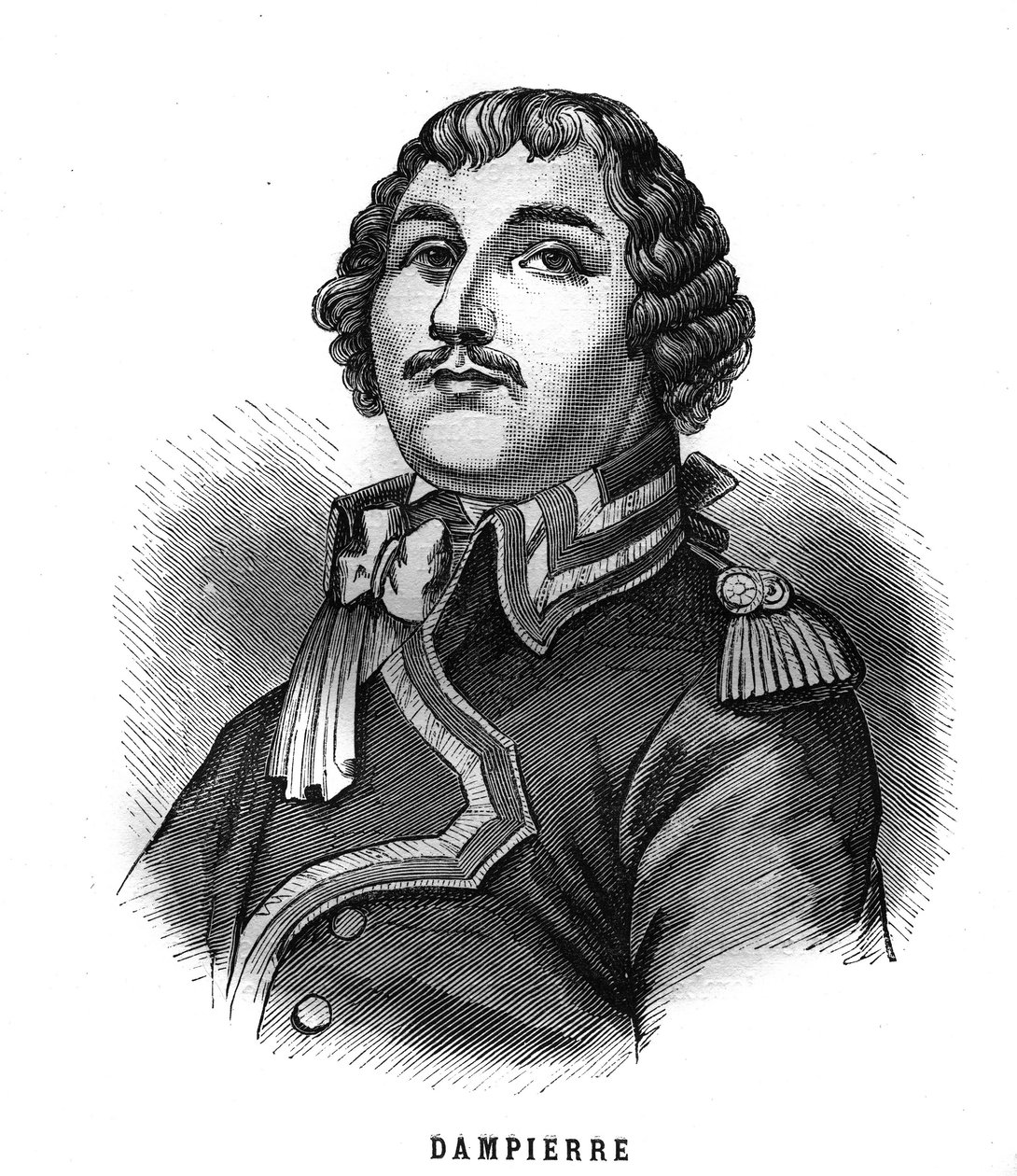 Portrett av Auguste Picot de Dampierre (1756-1793), general for den franske revolusjonen. Gravering i «Les Illustrations De L'armee Francaise de 1789 a 1880»» av French School