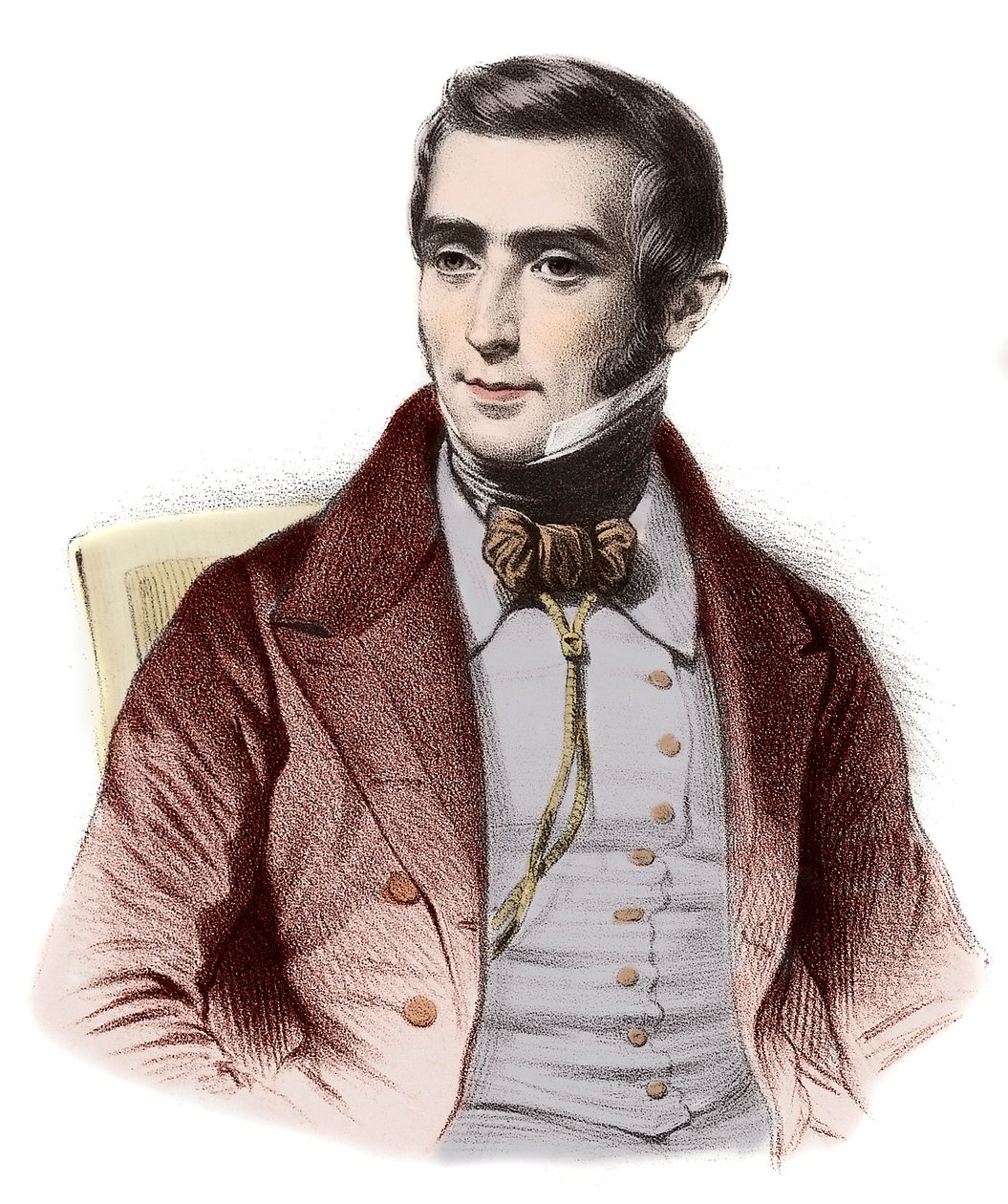 Portrett av Augustin Eugene Scribe (1791-1861), fransk romanforfatter - Portrait of Eugene Scribe (1791-1861), fransk forfatter av komedier om moral av French School