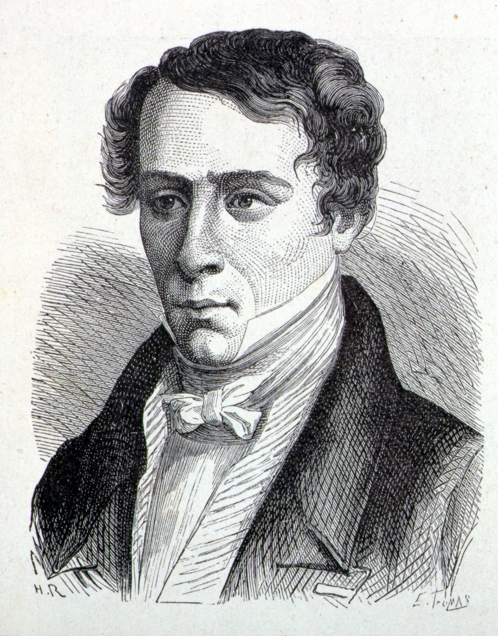 Portrett av Augustin Fresnel (1788-1827), fransk fysiker - i "" Album of Science; berømte vitenskapsmenn; Store funn""" 1896. av French School
