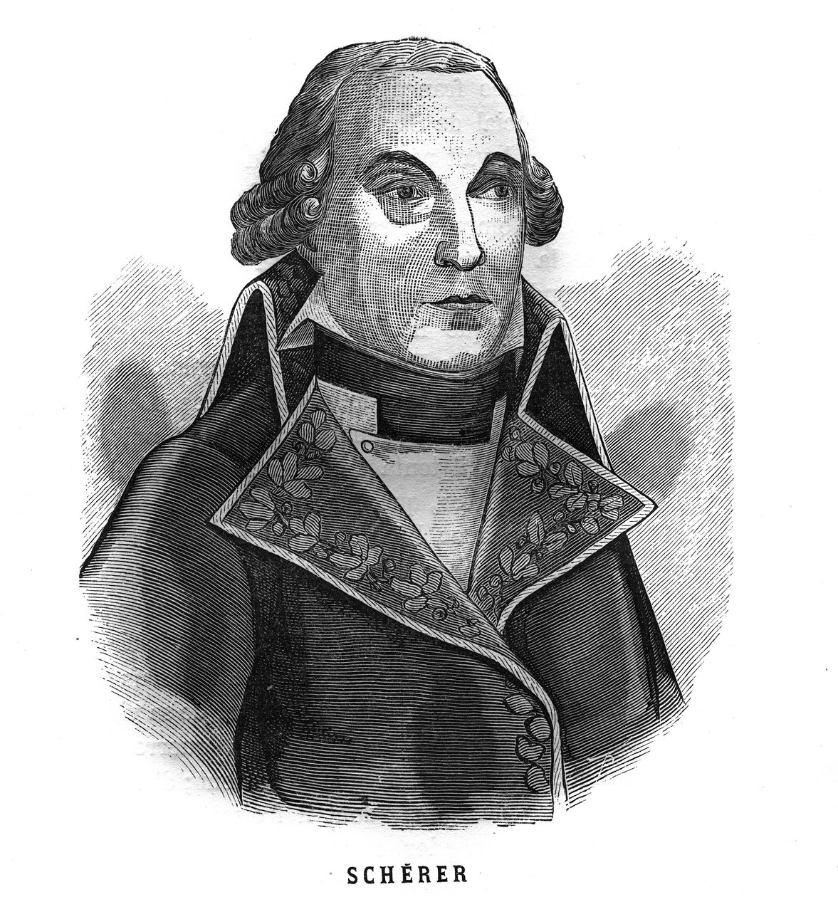 Portrait of Barthelemy Louis Joseph Scherer (1747-1804), Minister of War. Engraving in “Les Illustrations De L