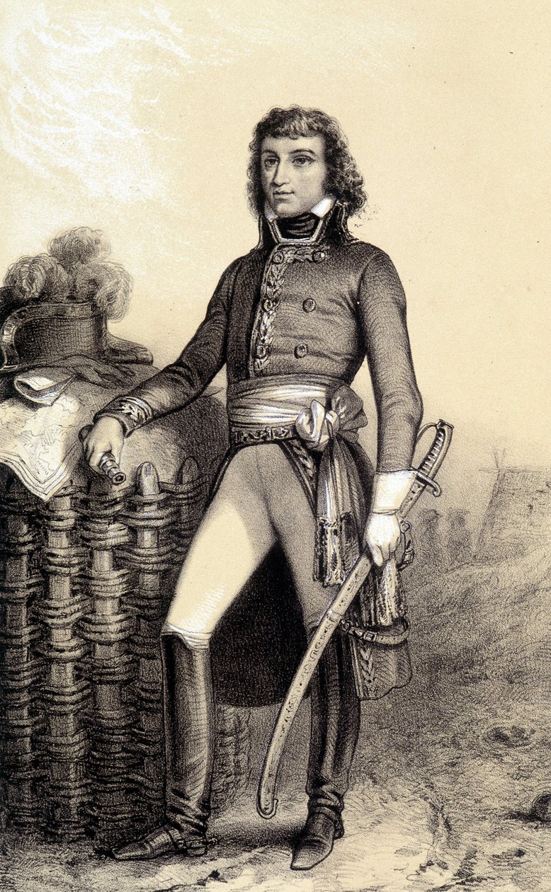 Portrett av Barthélemy Catherine Joubert, general Boer i Sør-Afrika (1769-1799). I "" Galerie historique de la revolution francaise "" av Albert Morin av French School