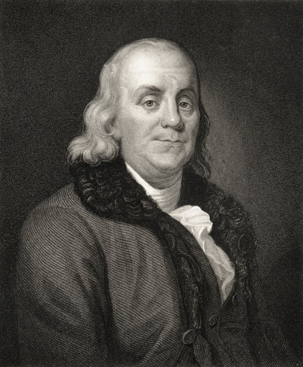 Portrett av Benjamin Franklin (gravering) av French School