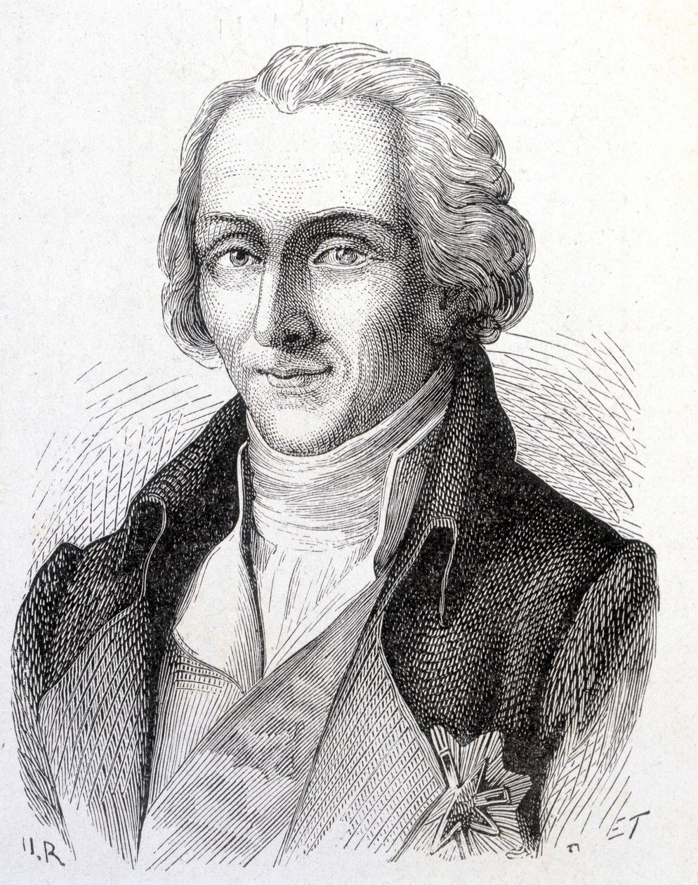 Portrett av Benjamin de Rumford, amerikansk fysiker (1753 - 1814) - i "" Album of Science; berømte vitenskapsmenn; Store funn""" 1896. av French School